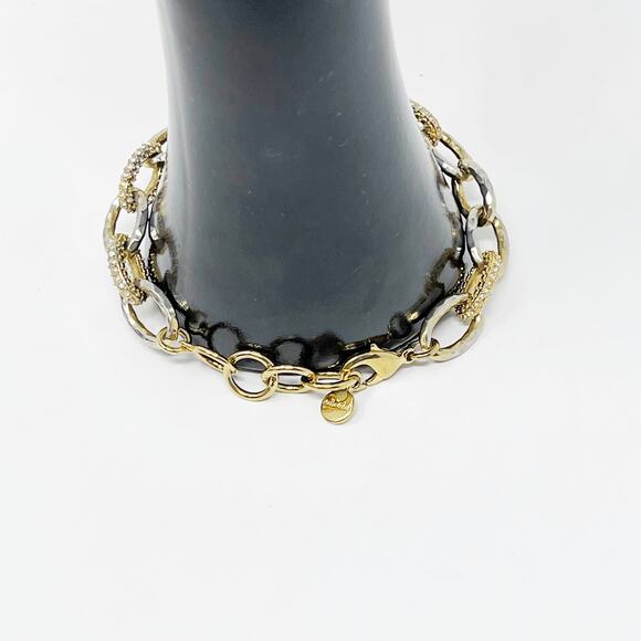 Stella & Dot Link Christina Link Bracelet Gold Gemstone Chainlink Statement - Picture 6 of 12